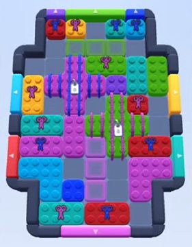 Color Block Jam Level 212 / 600 / 1050: Screenshot des Spielfelds