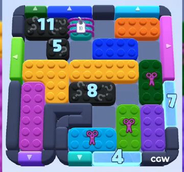 Color Block Jam 레벨 969 / 1588 / 1845: 보드 스크린샷