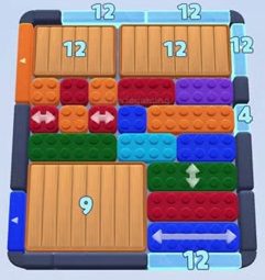 Color Block Jam Level: Screenshot des Spielfelds