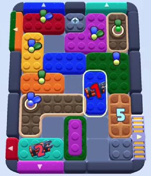 Color Block Jam level 1233: screenshot of the board