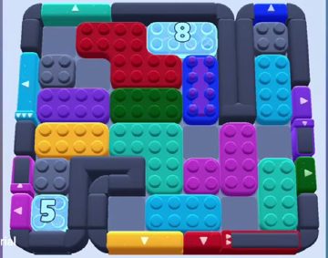 Color Block Jam level 1129: screenshot of the board