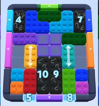 Color Block Jam nivel 730: captura del tablero