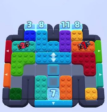Color Block Jam Level 1184 / 1186: Screenshot des Spielfelds