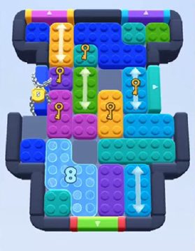 Color Block Jam nivel 492: captura del tablero