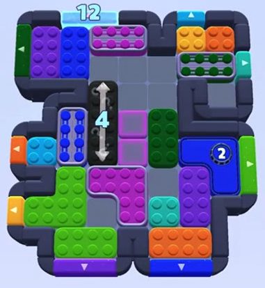 Color Block Jam level 1458 / 1462 / 1455 / 1457: screenshot of the board