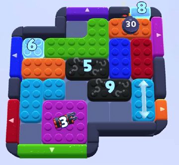 Color Block Jam Level 1097: Screenshot des Spielfelds