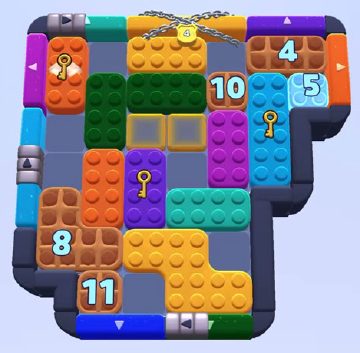 Color Block Jam level 1107 / 1108: screenshot of the board