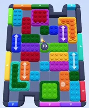 Color Block Jam Level 195 / 1033 / 1710: Screenshot des Spielfelds