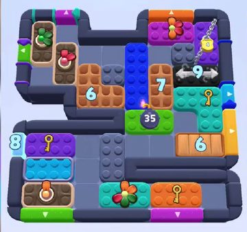 Color Block Jam level 1247: screenshot of the board