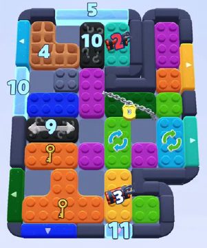 Color Block Jam level 1266 / 1258 / 2187: screenshot of the board