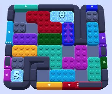 Color Block Jam Level 1129 / 1126: Screenshot des Spielfelds