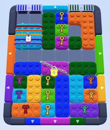 Color Block Jam Level 208 / 596 / 1046: Screenshot des Spielfelds
