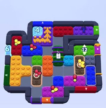 Color Block Jam Level 1501: Screenshot des Spielfelds