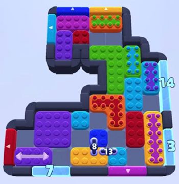 Color Block Jam level 1063: screenshot of the board