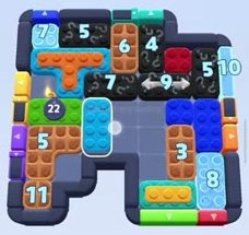 Color Block Jam Level: Screenshot des Spielfelds