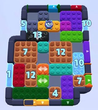 Color Block Jam Level 1274 / 1277: Screenshot des Spielfelds
