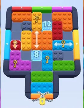 Color Block Jam level 484: screenshot of the board