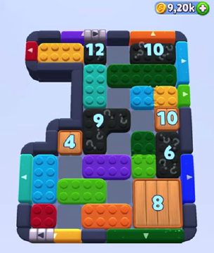 Color Block Jam Level 1231 / 1238: Screenshot des Spielfelds