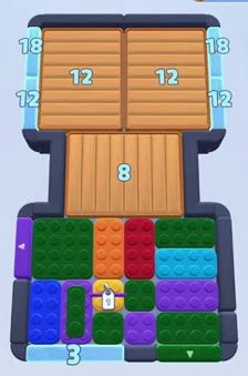 Color Block Jam Level: Screenshot des Spielfelds