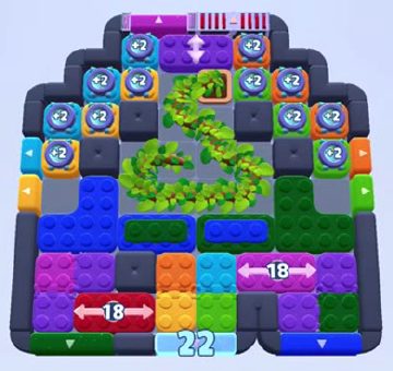 Color Block Jam Level 1570 / 1576: Screenshot des Spielfelds