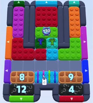Color Block Jam уровень 1037: скриншот поля