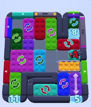Color Block Jam Level 1257 / 1260: Screenshot des Spielfelds