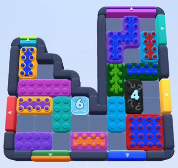 Color Block Jam level 1098: screenshot of the board
