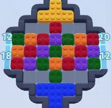Color Block Jam Level 28: Screenshot des Spielfelds