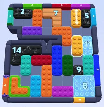 Color Block Jam level 1352: screenshot of the board