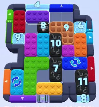 Color Block Jam level 1305 / 1306 / 1307 / 2213: screenshot of the board