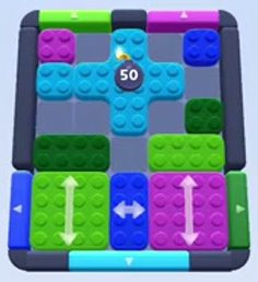Color Block Jam level 72: screenshot of the board