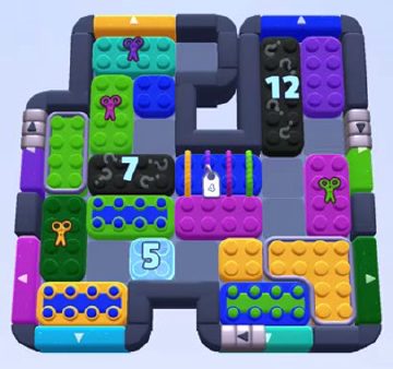 Color Block Jam Level 1310: Screenshot des Spielfelds