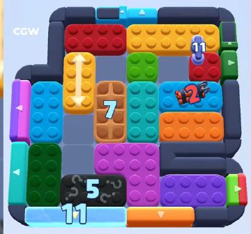 Color Block Jam level 960: screenshot of the board