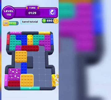 Color Block Jam уровень 110: скриншот поля
