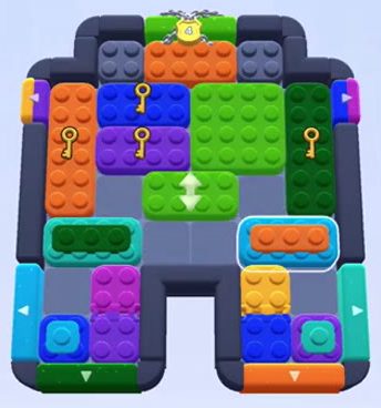 Color Block Jam Level: Screenshot des Spielfelds