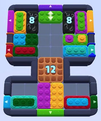 Color Block Jam Level: Screenshot des Spielfelds
