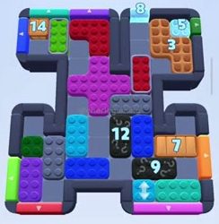 Color Block Jam Level: Screenshot des Spielfelds