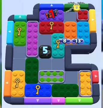 Color Block Jam nivel 869: captura del tablero