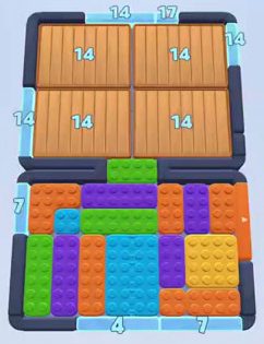 Color Block Jam Level: Screenshot des Spielfelds