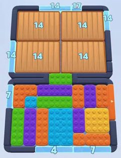 Color Block Jam Level 213: Screenshot des Spielfelds