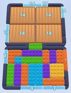 Color Block Jam Level: Screenshot des Spielfelds