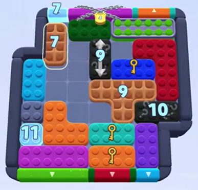 Color Block Jam Level: Screenshot des Spielfelds