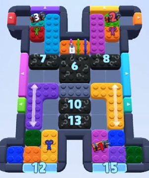 Color Block Jam level 800: screenshot of the board