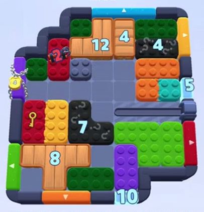 Color Block Jam Level: Screenshot des Spielfelds