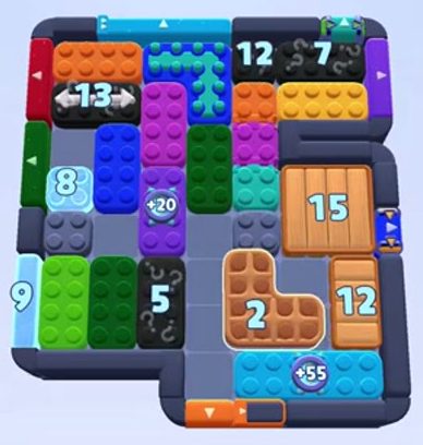 Color Block Jam Level: Screenshot des Spielfelds