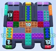 Color Block Jam level 1167 / 1169 / 1201: screenshot of the board