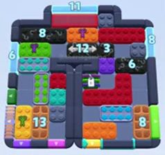 Color Block Jam Level: Screenshot des Spielfelds
