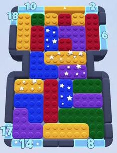 Color Block Jam Level 186: Screenshot des Spielfelds