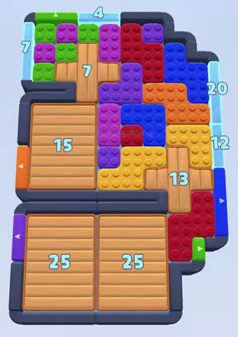 Color Block Jam Level: Screenshot des Spielfelds