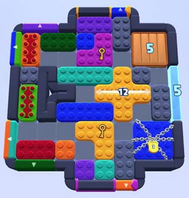 Color Block Jam Level 1591 / 1595 / 1600: Screenshot des Spielfelds